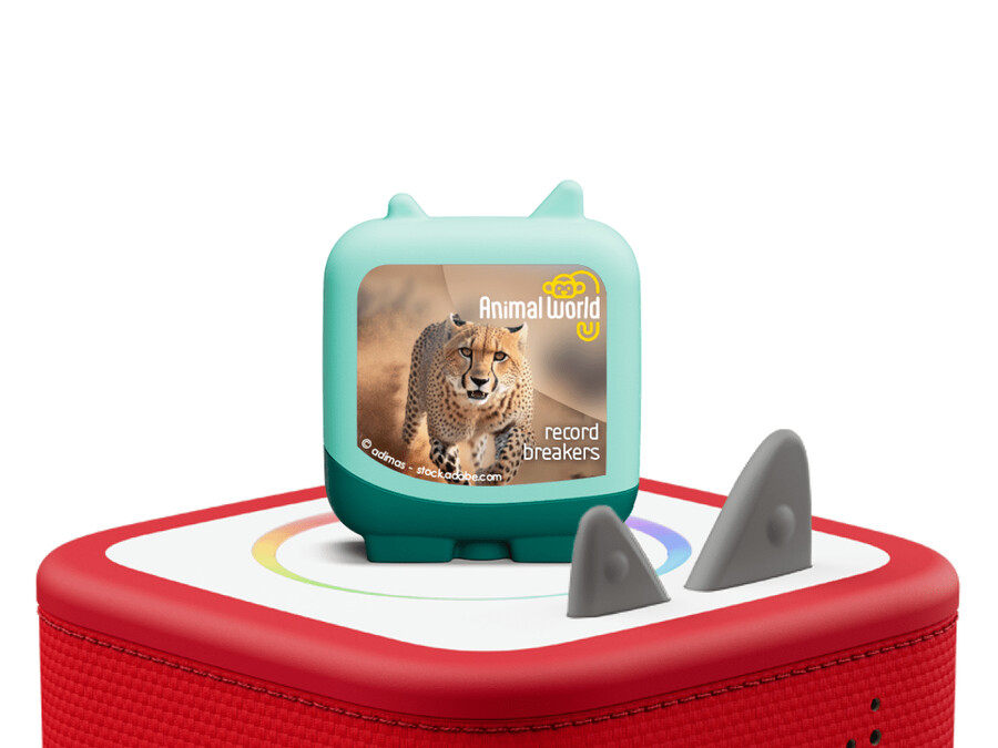 animal world cheetah en blauwe walvis clever tonies - set van 2
