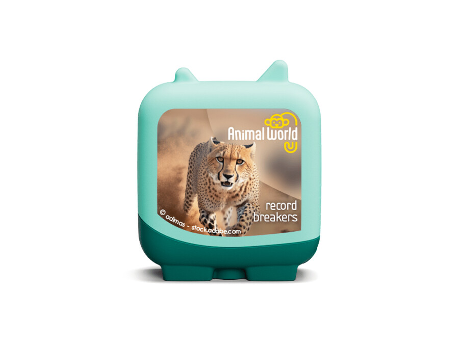 animal world cheetah en blauwe walvis clever tonies - set van 2