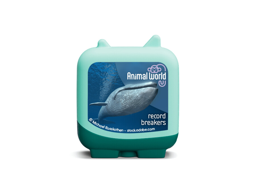 animal world cheetah en blauwe walvis clever tonies - set van 2