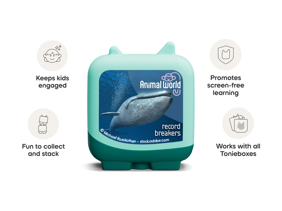 animal world cheetah en blauwe walvis clever tonies - set van 2